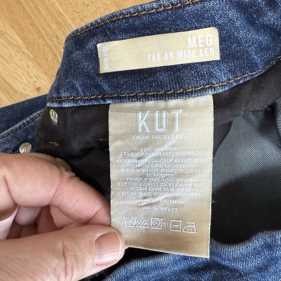 Kut From The Kloth Jeans Women's Meg Fab Ab Wide Legs Sz 12 Bohemian High Rise - Picture 6 of 10